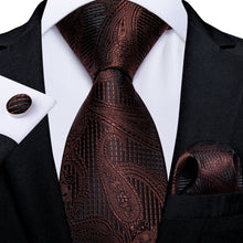 Load image into Gallery viewer, Luxury Blue Gold Paisley Men&#39;s Tie Business Wedding Formal Neck Tie For Men Gift Cravate Silk Tie Handkerchief Cufflinks DiBanGu
