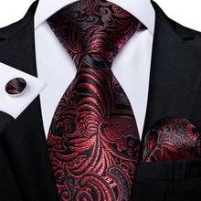 Load image into Gallery viewer, Luxury Blue Gold Paisley Men&#39;s Tie Business Wedding Formal Neck Tie For Men Gift Cravate Silk Tie Handkerchief Cufflinks DiBanGu
