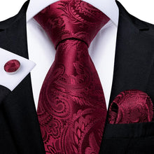 Load image into Gallery viewer, Luxury Blue Gold Paisley Men&#39;s Tie Business Wedding Formal Neck Tie For Men Gift Cravate Silk Tie Handkerchief Cufflinks DiBanGu
