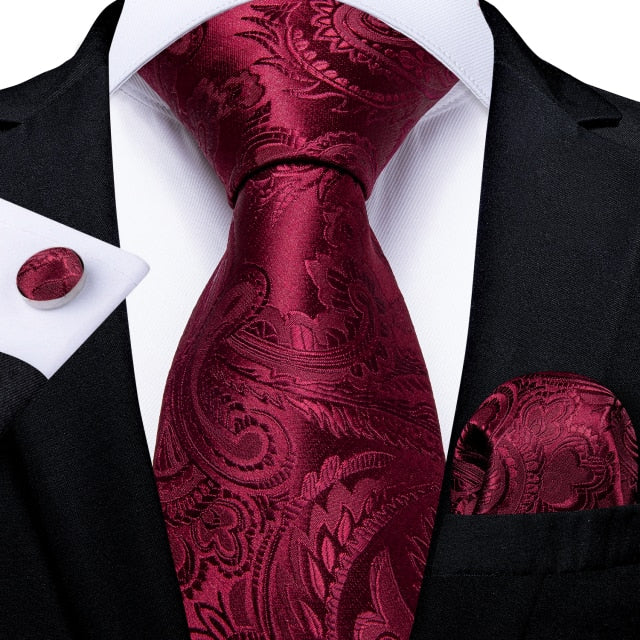 Luxury Blue Gold Paisley Men's Tie Business Wedding Formal Neck Tie For Men Gift Cravate Silk Tie Handkerchief Cufflinks DiBanGu