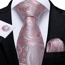 Load image into Gallery viewer, Luxury Blue Gold Paisley Men&#39;s Tie Business Wedding Formal Neck Tie For Men Gift Cravate Silk Tie Handkerchief Cufflinks DiBanGu
