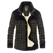Load image into Gallery viewer, Winter Jacket Men Thicken Warm Fleece Jackets Coats Pure Cotton Plaid Jacket Military Clothes Men Chaquetas Hombre Size M-3XL
