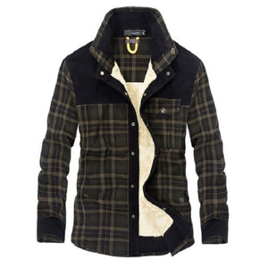 Winter Jacket Men Thicken Warm Fleece Jackets Coats Pure Cotton Plaid Jacket Military Clothes Men Chaquetas Hombre Size M-3XL