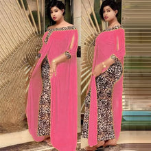 Load image into Gallery viewer, Plus Size Clothing Autumn Sexy Leopard Printed Dashiki African Dresses for Women Party Half Sleeve Slash Neck Femme Robe
