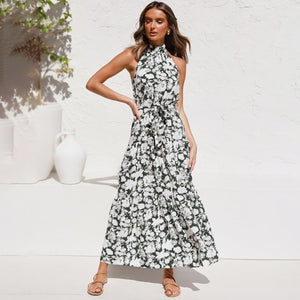 Summer Long Dress Polka Dot Casual Dresses Black Sexy Halter Strapless New 2021 Yellow Sundress Vacation Clothes For Women