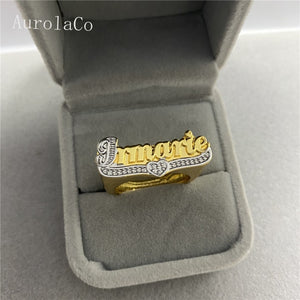 AurolaCo Custom Name Necklace 3D Double Nameplate Custom Earrings Set Personalized XOXO Name Necklace for Women Jewelry Gifts