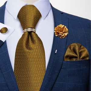 8cm Men Silk Tie White Solid Necktie Men's Formal Wedding Party Ties Cufflinks Hanky Flower Brooch Set Men Gift Corbatas DiBanGu