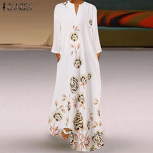 Load image into Gallery viewer, Spring Women&#39;s Sundress Bohemian Floral Long Dress ZANZEA 2021 Casual Long Sleeve Party Holiday Vestidos Kaftan Robe Dresses
