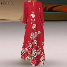 Load image into Gallery viewer, Spring Women&#39;s Sundress Bohemian Floral Long Dress ZANZEA 2021 Casual Long Sleeve Party Holiday Vestidos Kaftan Robe Dresses
