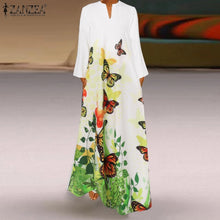 Load image into Gallery viewer, Spring Women&#39;s Sundress Bohemian Floral Long Dress ZANZEA 2021 Casual Long Sleeve Party Holiday Vestidos Kaftan Robe Dresses
