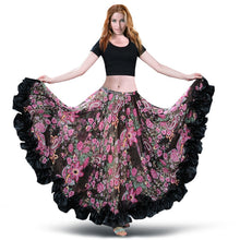 Load image into Gallery viewer, Belly dance skirt Bohemia 360° Large Swing Dancing Skirts Gypsy Dance Costumes Dress Spanish Flamenco Skirt belly dance costume
