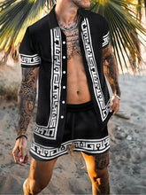 Load image into Gallery viewer, Men Hawaiian Printing 2021Summer Short Sleeve Button Shirt Beach Shorts Streetwear  Mens  Casual Beach Wear Clothes
