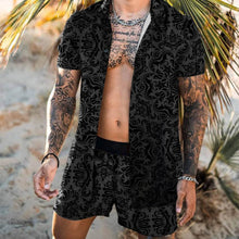 Load image into Gallery viewer, Men Hawaiian Printing 2021Summer Short Sleeve Button Shirt Beach Shorts Streetwear  Mens  Casual Beach Wear Clothes

