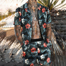 Load image into Gallery viewer, Men Hawaiian Printing 2021Summer Short Sleeve Button Shirt Beach Shorts Streetwear  Mens  Casual Beach Wear Clothes
