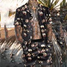 Load image into Gallery viewer, Men Hawaiian Printing 2021Summer Short Sleeve Button Shirt Beach Shorts Streetwear  Mens  Casual Beach Wear Clothes

