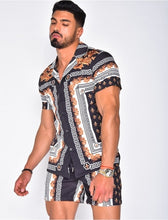Load image into Gallery viewer, Men Hawaiian Printing 2021Summer Short Sleeve Button Shirt Beach Shorts Streetwear  Mens  Casual Beach Wear Clothes
