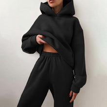 Load image into Gallery viewer, Women Elegant Solid Sets For Women Warm Hoodie Sweatshirts And Long Pant Fashion Two Piece Sets Ladies
