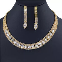 Load image into Gallery viewer, Women&#39;s Exquisite Jewelry Se. Jewelry Zircon Rhinestone Stud Earrings and Necklace Gift
