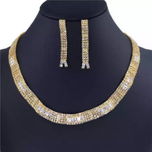 Load image into Gallery viewer, Women&#39;s Exquisite Jewelry Se. Jewelry Zircon Rhinestone Stud Earrings and Necklace Gift
