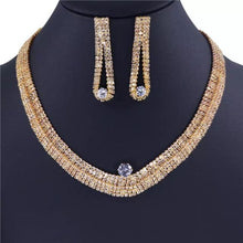Load image into Gallery viewer, Women&#39;s Exquisite Jewelry Se. Jewelry Zircon Rhinestone Stud Earrings and Necklace Gift
