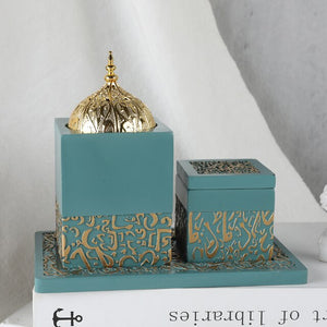 3 In 1 Arabic Incense Burner Set Middle East Muslim Ceramic Cone Censer Aromatherapy Furnace Tearoom Ornaments Christmas Gift