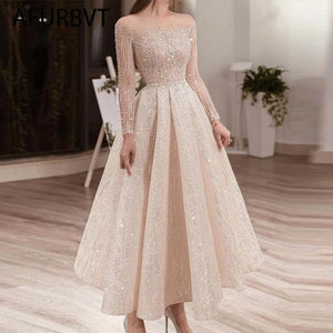 Women Sky Stars Wedding Deesses O-neck Elegant High Waist Party Slim Dress Lady Wedding Party Dress Prom Gown pink dress