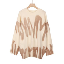 Load image into Gallery viewer, Print Knitted Sweater Women Elegant Green Striped Oversized Pullovers Women Winter Loose Long Sweaters Streetwear Sueter Mujer
