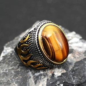 Onlysda Stainless steel Ancient Middle East Arabic Style Stone Ring Opal Anel Indian Jewelry For Men Gift Wedding Gift OSR110