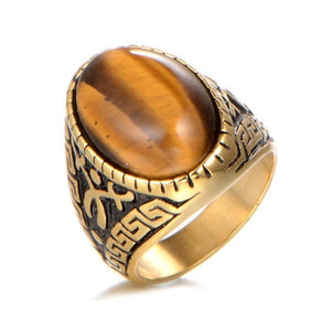 Onlysda Stainless steel Ancient Middle East Arabic Style Stone Ring Opal Anel Indian Jewelry For Men Gift Wedding Gift OSR110