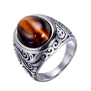 Onlysda Stainless steel Ancient Middle East Arabic Style Stone Ring Opal Anel Indian Jewelry For Men Gift Wedding Gift OSR110