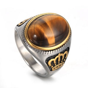 Onlysda Stainless steel Ancient Middle East Arabic Style Stone Ring Opal Anel Indian Jewelry For Men Gift Wedding Gift OSR110