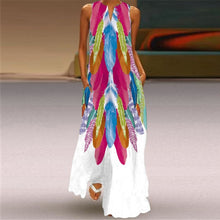 Load image into Gallery viewer, MOVOKAKA Vintage Tiger Print Dress 2021 V Neck Casual Holiday Long Dresses Summer Woman Sleeveless Girls Beach Maxi Dress Women
