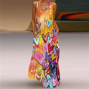 MOVOKAKA Vintage Tiger Print Dress 2021 V Neck Casual Holiday Long Dresses Summer Woman Sleeveless Girls Beach Maxi Dress Women