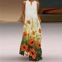 Load image into Gallery viewer, MOVOKAKA Vintage Tiger Print Dress 2021 V Neck Casual Holiday Long Dresses Summer Woman Sleeveless Girls Beach Maxi Dress Women
