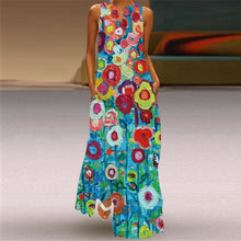 Load image into Gallery viewer, MOVOKAKA Vintage Tiger Print Dress 2021 V Neck Casual Holiday Long Dresses Summer Woman Sleeveless Girls Beach Maxi Dress Women
