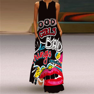 MOVOKAKA Vintage Tiger Print Dress 2021 V Neck Casual Holiday Long Dresses Summer Woman Sleeveless Girls Beach Maxi Dress Women