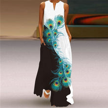 Load image into Gallery viewer, MOVOKAKA Vintage Tiger Print Dress 2021 V Neck Casual Holiday Long Dresses Summer Woman Sleeveless Girls Beach Maxi Dress Women
