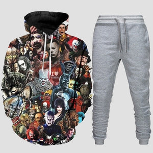 2021 Fashion 3D Hoodies Suits Men's Sweatshirt Joggers Funny Harajuku Print Set Fall Winter Unisex Tracksuit Clothes Pant