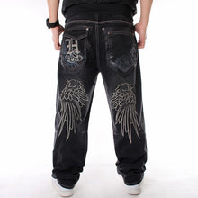 Load image into Gallery viewer, Man Loose Baggy Jeans Hiphop Skateboard Denim Pants Hip Hop Rap Male Black Trouses Big Size 30-46
