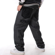 Load image into Gallery viewer, Man Loose Baggy Jeans Hiphop Skateboard Denim Pants Hip Hop Rap Male Black Trouses Big Size 30-46
