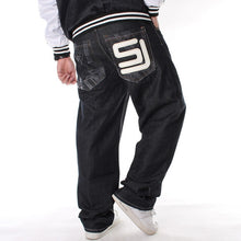 Load image into Gallery viewer, Man Loose Baggy Jeans Hiphop Skateboard Denim Pants Hip Hop Rap Male Black Trouses Big Size 30-46
