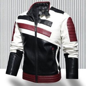 2021 Men's Trendy New Motor Leather Jacket Outwear Men Winter Fashion Casual Biker PU Jacket Coat Man Slim Leather Bomber Jacket
