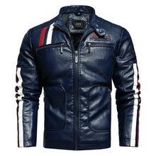 Load image into Gallery viewer, 2021 Men&#39;s Trendy New Motor Leather Jacket Outwear Men Winter Fashion Casual Biker PU Jacket Coat Man Slim Leather Bomber Jacket
