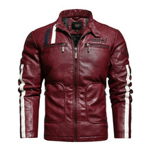 Load image into Gallery viewer, 2021 Men&#39;s Trendy New Motor Leather Jacket Outwear Men Winter Fashion Casual Biker PU Jacket Coat Man Slim Leather Bomber Jacket
