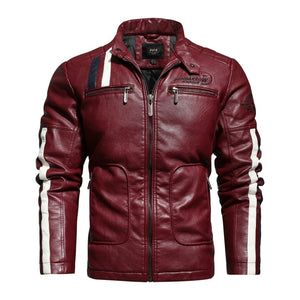 2021 Men's Trendy New Motor Leather Jacket Outwear Men Winter Fashion Casual Biker PU Jacket Coat Man Slim Leather Bomber Jacket