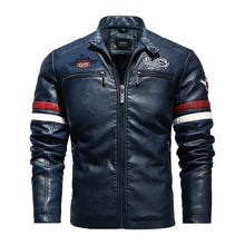 Load image into Gallery viewer, 2021 Men&#39;s Trendy New Motor Leather Jacket Outwear Men Winter Fashion Casual Biker PU Jacket Coat Man Slim Leather Bomber Jacket

