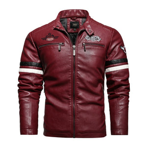 2021 Men's Trendy New Motor Leather Jacket Outwear Men Winter Fashion Casual Biker PU Jacket Coat Man Slim Leather Bomber Jacket