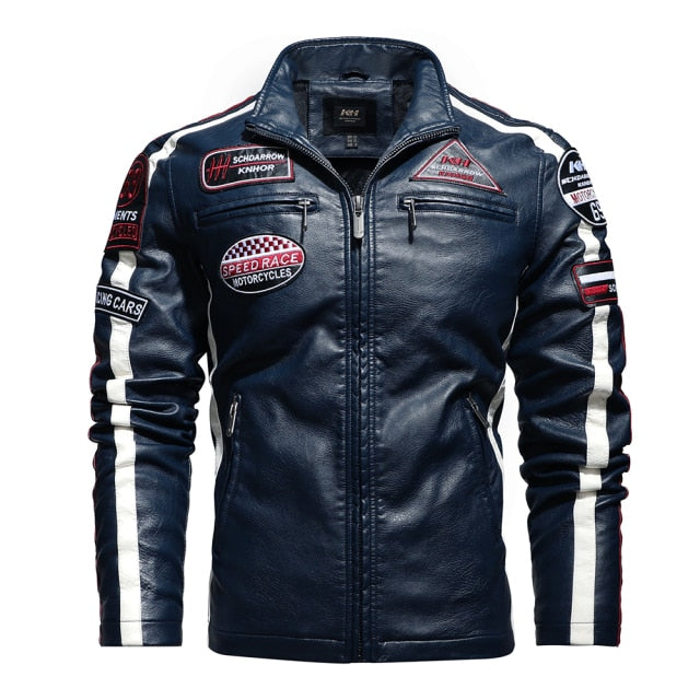 2021 Men's Trendy New Motor Leather Jacket Outwear Men Winter Fashion Casual Biker PU Jacket Coat Man Slim Leather Bomber Jacket