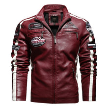 Load image into Gallery viewer, 2021 Men&#39;s Trendy New Motor Leather Jacket Outwear Men Winter Fashion Casual Biker PU Jacket Coat Man Slim Leather Bomber Jacket
