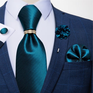 8cm Men Silk Tie White Solid Necktie Men's Formal Wedding Party Ties Cufflinks Hanky Flower Brooch Set Men Gift Corbatas DiBanGu